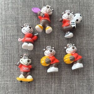 6 A&W Bear Sports Figurines
